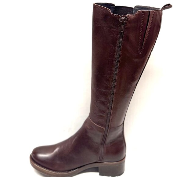 MIZ MOOZ TALL BOOTS SIDE ZIP GORE CHESTNUT 37EU / 7US NEW # Z-08 - Picture 4 of 6